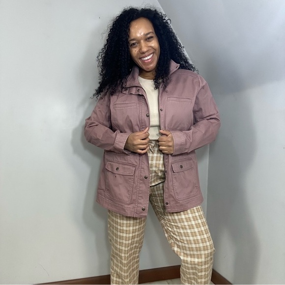 L.L. Bean Jackets & Blazers - LL Bean Field Barn Jacket Sz XL Utility Cargo Chore Lightweight Pink Garden Girl